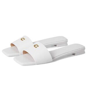 Coach Womens Sculpted Slip On Open Toe Sandals Optic White Size 6.5M NIB